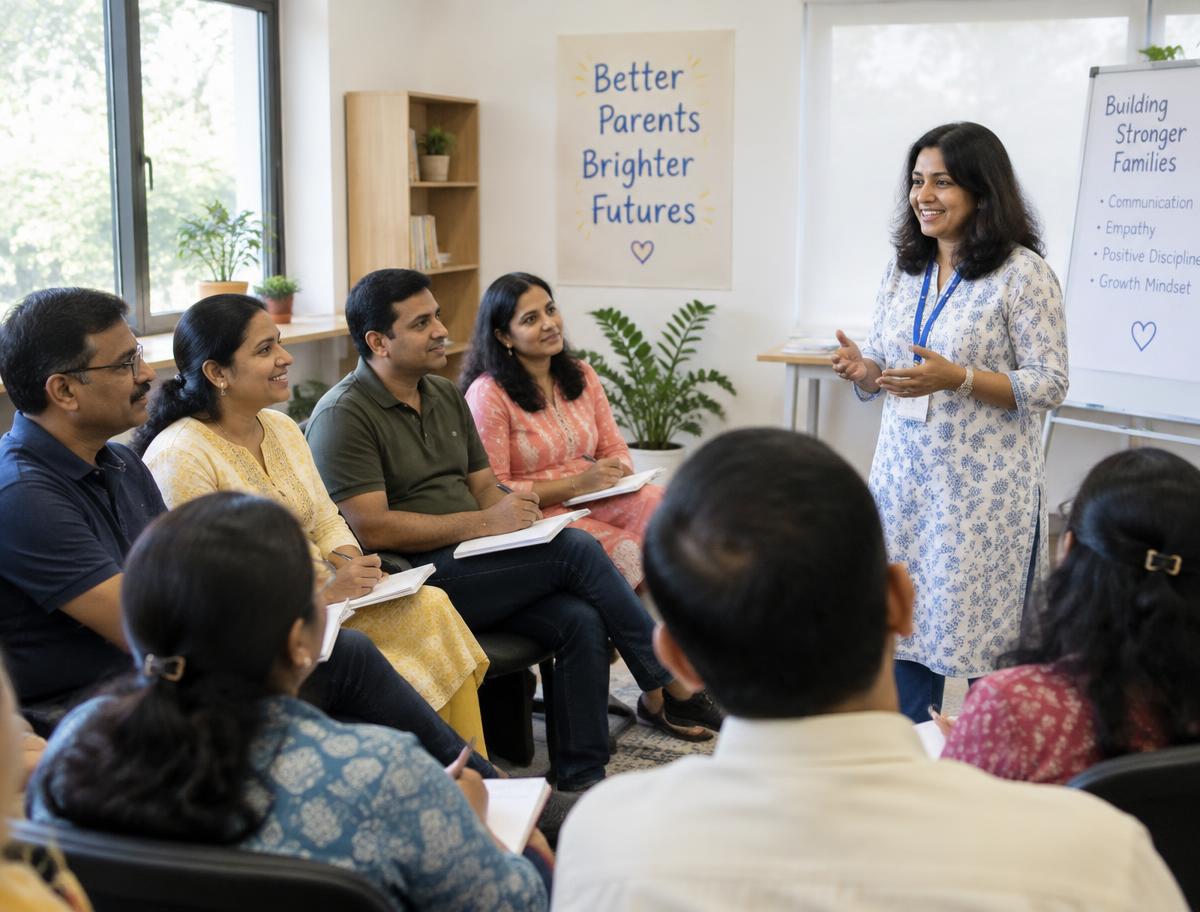 Parents attending a workshop
